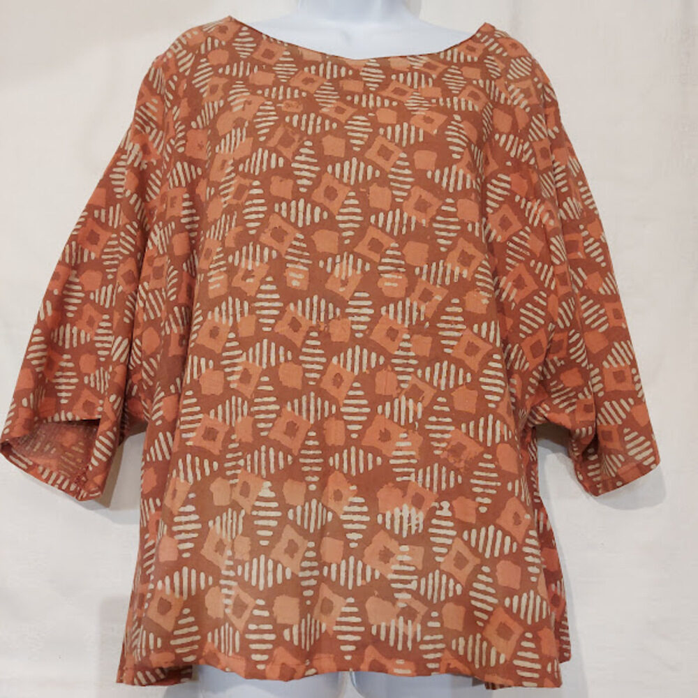 top miami face 1px Top bohème motifs géométriques orange