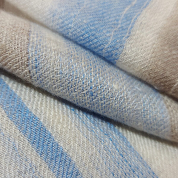 tissage ikat bleu écru fiche 100% cachemire pashmina