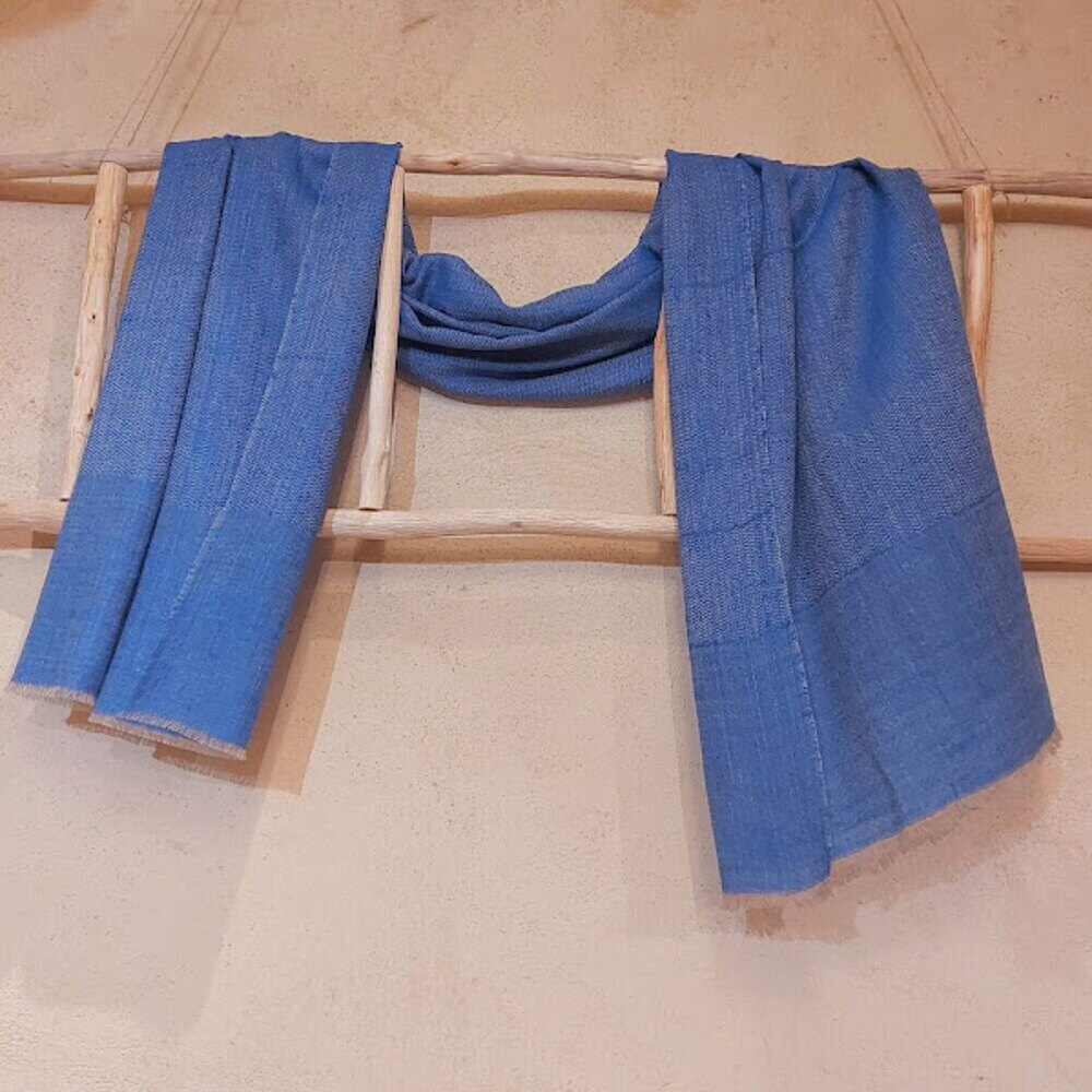 ETOLE CHEVRONS BLEU 3 1PX Etole mixte pashmina chevrons bleu