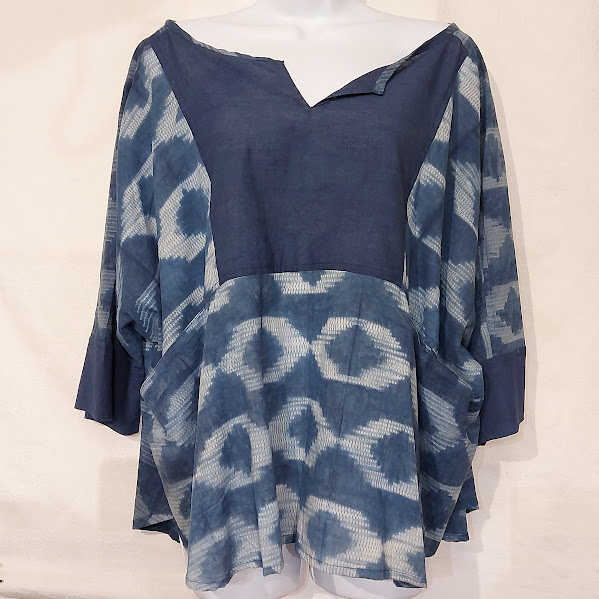 Blouse bohème Auropocket indigo avec poches