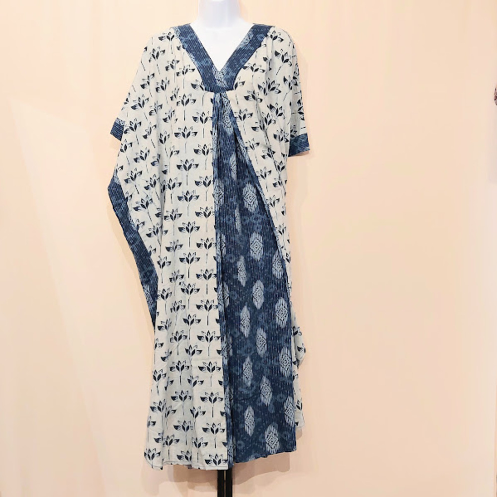 Robe Malaga Robe longue Malaga deux motifs avec pli
