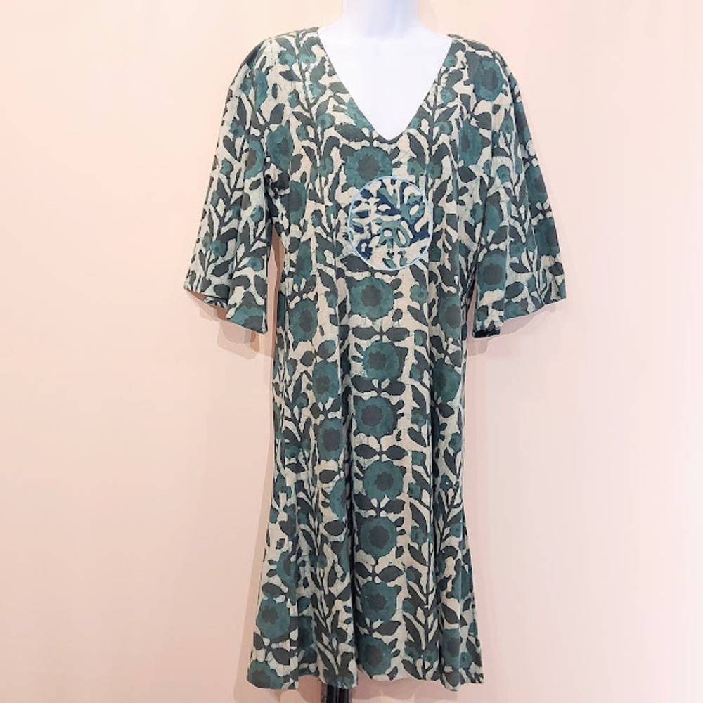 KIMONO VERT FACE 1K Robe Kimono mi-longue