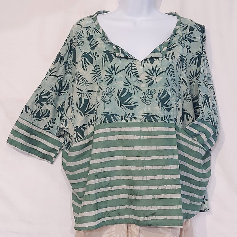 auropocket feuillage vert face bis 1k Blouse bohème Auropocket avec poches