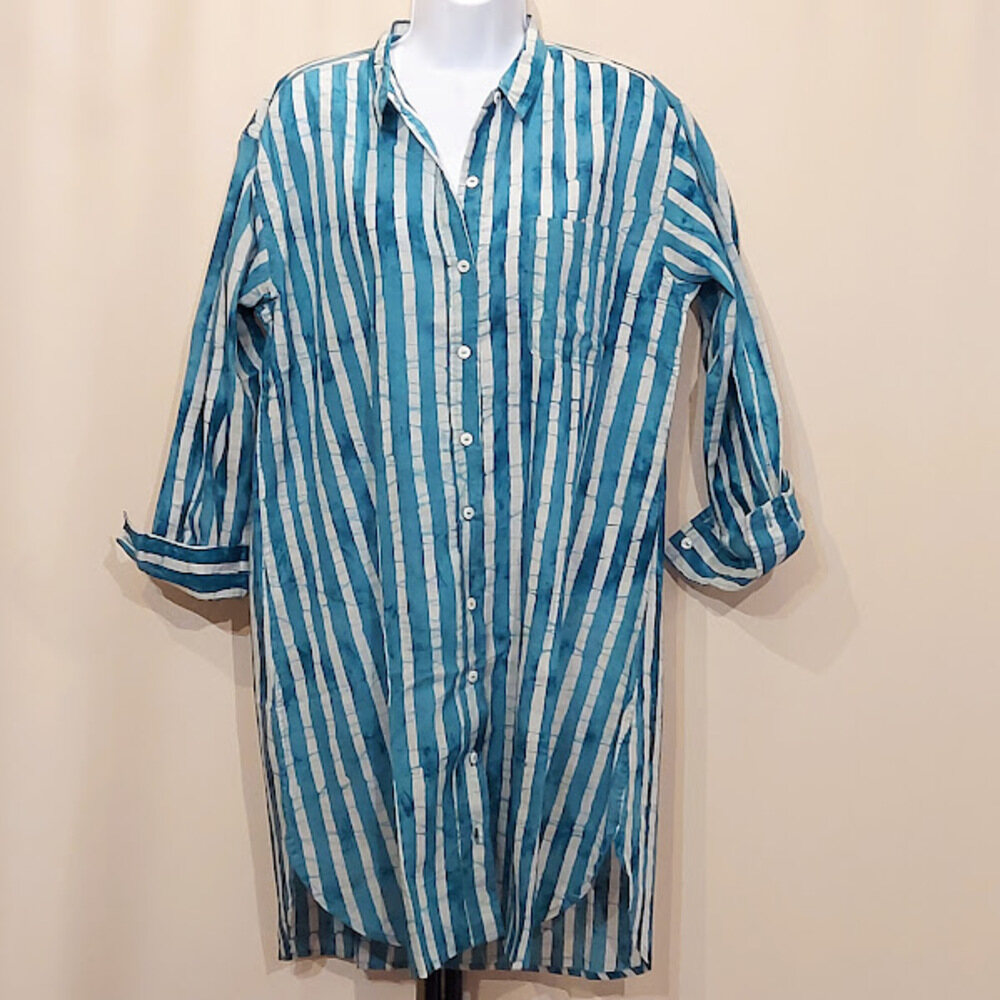 robe chemise emeraude face 1k Robe Chemise rayée estivale