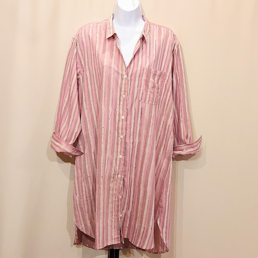 robe chemise rose face 1k Robe Chemise rayée estivale